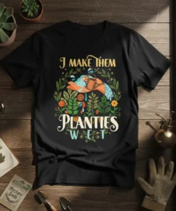 I Make Them Planties Wet gardening quote t-shirt design with hand watering plants