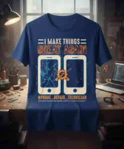I MAKE THINGS GREAT AGAIN #PHONE...REPAIR...TECHNICIAN eye-catching graphic design printed on comfortable cotton t-shirt