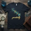 I Na a p periodoaally science humor t-shirt design with periodic table elements and neon yellow cursive text