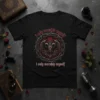 Gothic dragon design with text "i only worship myself" repeated, dark aesthetic t-shirt