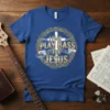 I Play Play Bass For Jesus T-Shirt with cross and bass guitars graphic, surrounded by a crown of thorns