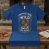 T-shirt featuring the phrase "I Prefer My Turkey Wild The Rocks" with a graphic of a wild turkey on rocks