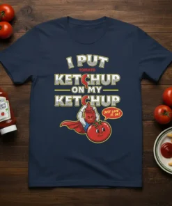I PUT TOMATO KETCHUP text design featuring unique typography on quality t-shirt