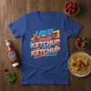 I PUT tomato KETCHUP ON MY KETCHUP quote t-shirt with vibrant graphic design, featuring two tomato icons