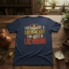 Navy t-shirt with "I REALLY GOT A GOOD HEART I'M JUST A LIL MEAN" text and a lion graphic
