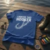 I Rented This Hooker funny fishing t-shirt with a graphic of a fishing hook and lure