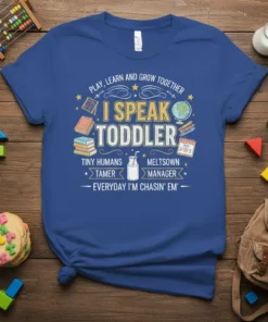 I SPEAK TODDLER TINY text design featuring eye-catching typography on quality t-shirt