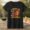 I Squirt On Juicy Wieners retro design t-shirt featuring ketchup and hot dog characters, perfect for BBQ lovers
