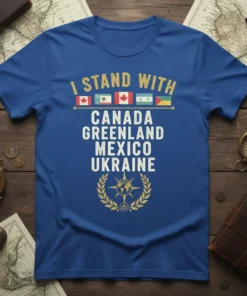 I STAND WITH CANADA text design featuring detailed typography on quality t-shirt