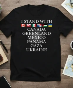 I STAND WITH CANADA text design featuring eye-catching typography on quality t-shirt