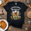 I STOPPED GIVING A Schnitzel 3 BEERS AGO text design with three beer mugs and German flag on a black