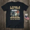 I Took A DNA Test God Is My Father Veterans Are My Brothers t-shirt design with soldier, cross, and flag