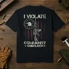 I Violate Community Guidelines T-Shirt with eagle, rifle, and American flag graphic