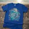 I Wanna Be Where The People Aren't mermaid quote t-shirt with ocean waves, jellyfish, and coral graphic