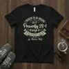 Black t-shirt with quote "I Wanted To Go Jogging BUT Proverbs 28:1 Says The Wicked Run When None Is Chasing
