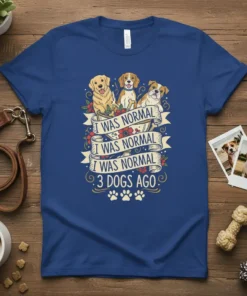 I WAS NORMAL I text design featuring stylish typography on quality t-shirt