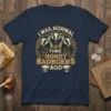 Funny "I Was Normal Thre Honey Badbgers Ago" badger quote t-shirt design with three badgers in a circular emblem