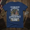 I Was Once Willing To Give My Life T-Shirt featuring a knight with an American flag shield and patriotic quote