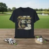 I Was One Under Today funny golf quote t-shirt with tree, bush, and water hazard graphic