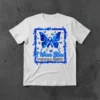 I Wear Blue Hydrocephalus Awareness t-shirt with blue butterfly and ribbons graphic