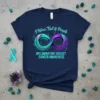 I Wear Teal & Purple Inflammatory Breast Cancer Awareness T-Shirt with infinity ribbon design