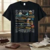 I Will Read Books Here and There Adventures Await quote t-shirt with boat, goat, train, fox, mouse, and house graphics