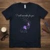 I will remember for you t-shirt with geometric elephant and purple awareness ribbons in a starry design