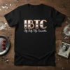 IBTC Itty Bitty Titty Committee text design on a black t-shirt, featuring bold metallic letters and a cursive subtitle