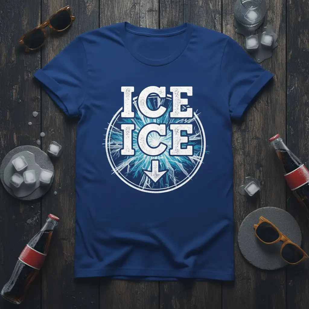 ICE ICE↓ unique artwork printed on durable material creating a standout t-shirt