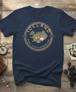 ICELAND REYKJAVIK THE WORLDS NORTHERNMOST CAPITAL bold graphic design printed on comfortable cotton t-shirt