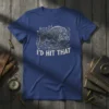 I'd Hit That t-shirt with a detailed illustration of a wild boar and hunting-themed elements