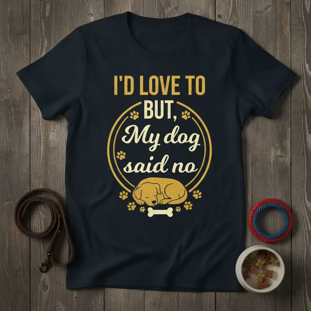 I'D LOVE TO BUT, quote printed with stylish graphic on quality cotton blend t-shirt design