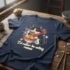 T-shirt with "I'd Rather Be Eating Ramen" text and a cartoon cat eating a bowl of ramen