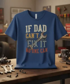 If Dad Can't Fix It No One Can t-shirt design with wrench and gears graphic