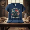 T-shirt with "If Genders Confuse You Go Milk A Bull" text and a fierce bull graphic with American flag background