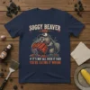 If It's Not All Over It Face You're Eating It Wrong funny BBQ quote t-shirt with a beaver eating ribs