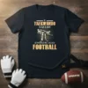 If Taekwondo Was Easy It Would Be Called Football quote t-shirt with graphic of two martial artists sparring