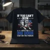 T-shirt with "IF YOU CAN'T RUN WITH THE BIG DOGS STAY ON THE PORCH!" text and a bulldog graphic against