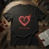 I'll be fine text with a red shattered heart graphic, symbolizing emotional resilience and inner strength