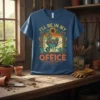 I'll Be In My Office gardening t-shirt with a wheelbarrow full of plants and sunflowers