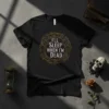 I'll Sleep When I'm Dead quote t-shirt featuring a thorny wreath and angel wings graphic