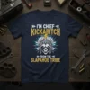 T-shirt with text "I'm Chief Kickabitch From The Slapahoe Tribe" above a skull wearing a Native American headdress