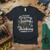 I'M EITHER SEWING OR SEWING THINKING ABOUT IT t-shirt design with sewing graphics and typography