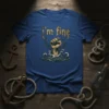I'm Fine T-Shirt with a distressed graphic of a fist emerging from wavy water