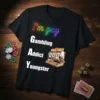 I'm gay Gambling Addict Youngster text with slot machine graphic on black t-shirt