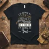 Black t-shirt with white and gold text "I'm Going To Let God Fix It Because If I Fix It I'm