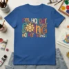 Retro graphic tee with colorful text "I'm Harper doing Harper things" and a smiling flower graphic