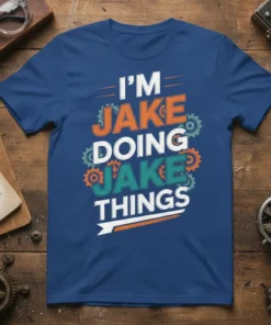 I'M JAKE DOING JAKE THINGS eye-catching graphic design printed on comfortable cotton t-shirt
