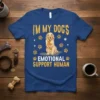 I'm My Dog's Emotional Support Human golden retriever t-shirt design with paw prints