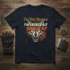 T-shirt with text "I'm Nice Because I'm Savage A.F. SAVAGE A.F." and a snarling wolf graphic in gray, white, and